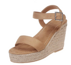 Beige sleehaksandalen met gesp - Bakkermode.nl