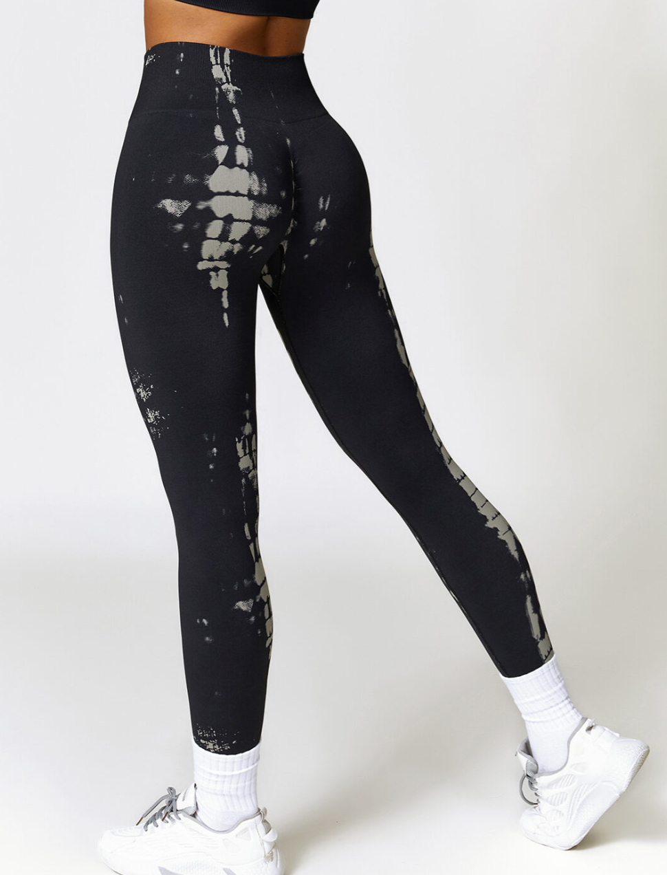Zwarte tie-dye leggings - Bakkermode.nl