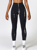 Zwarte tie-dye leggings - Bakkermode.nl