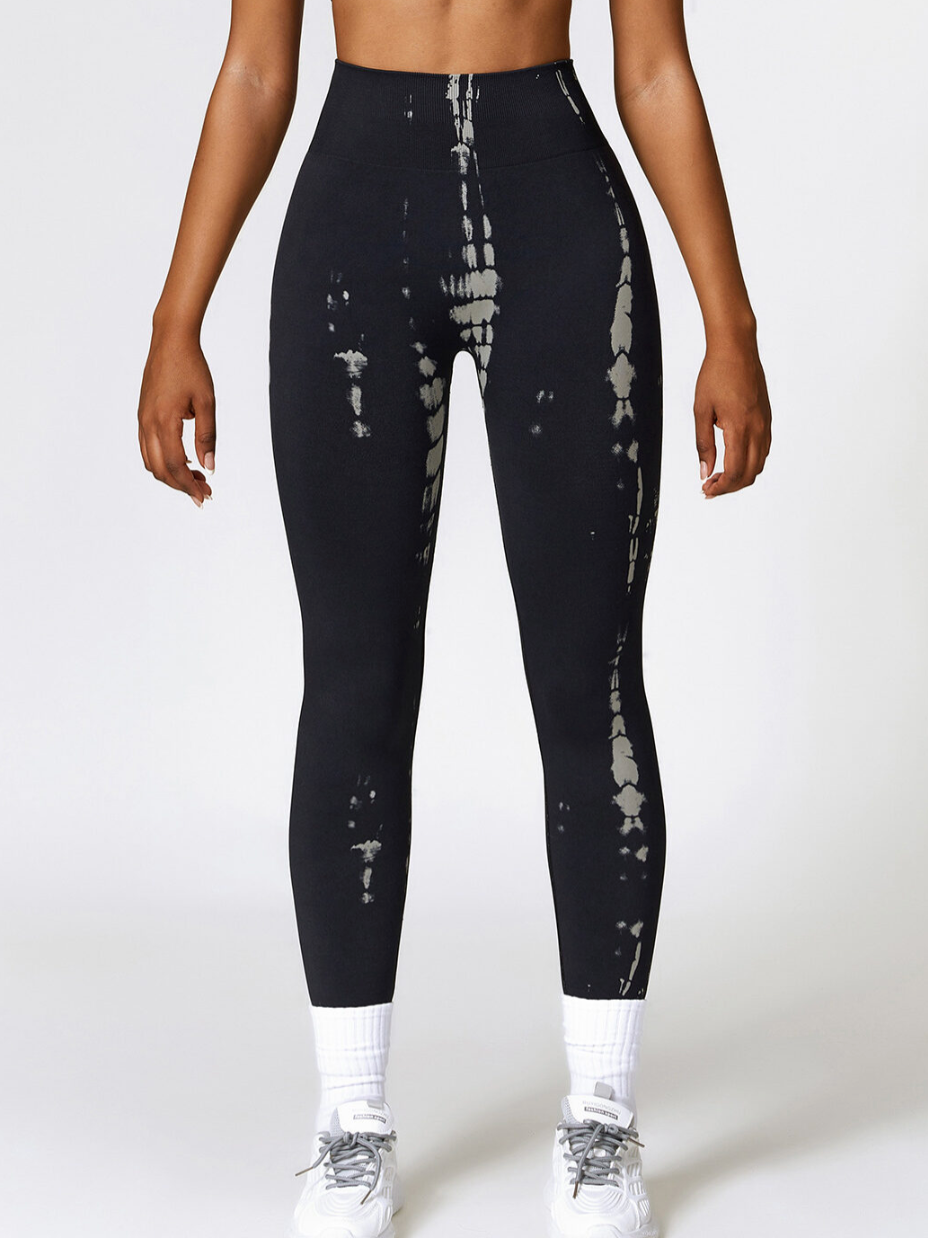 Zwarte tie-dye leggings - Bakkermode.nl