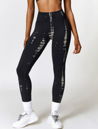 Zwarte tie-dye leggings - Bakkermode.nl