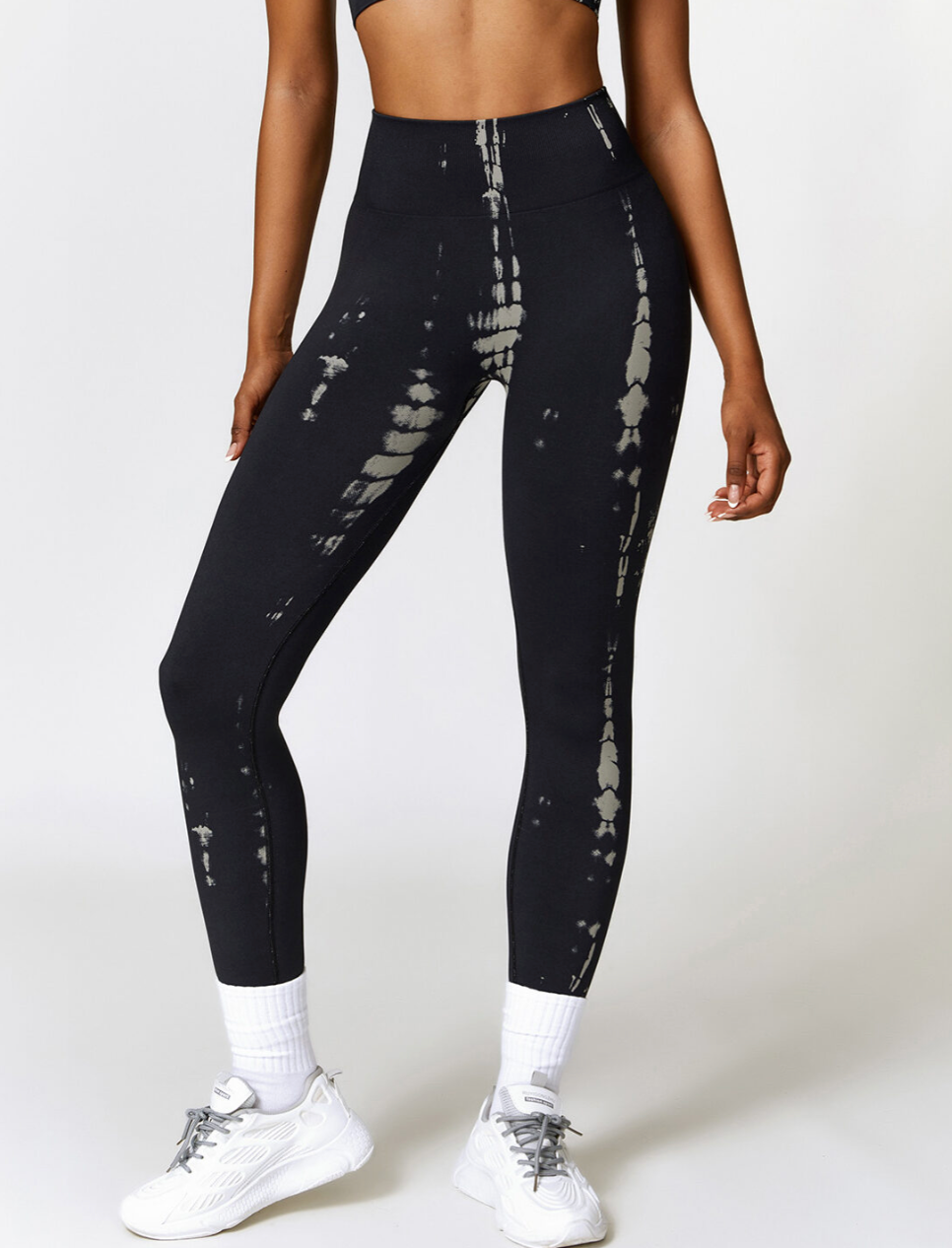 Zwarte tie-dye leggings - Bakkermode.nl