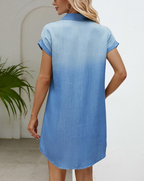 Casual spijkerjurk met knoopsluiting - Bakkermode.nl