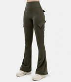 Hoog getailleerde cargo flare broek - Bakkermode.nl