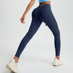 Donkerblauwe scrunch leggings - Bakkermode.nl
