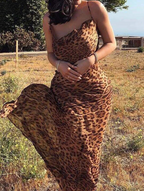 Luipaardprint bodycon maxi jurk - Bakkermode.nl