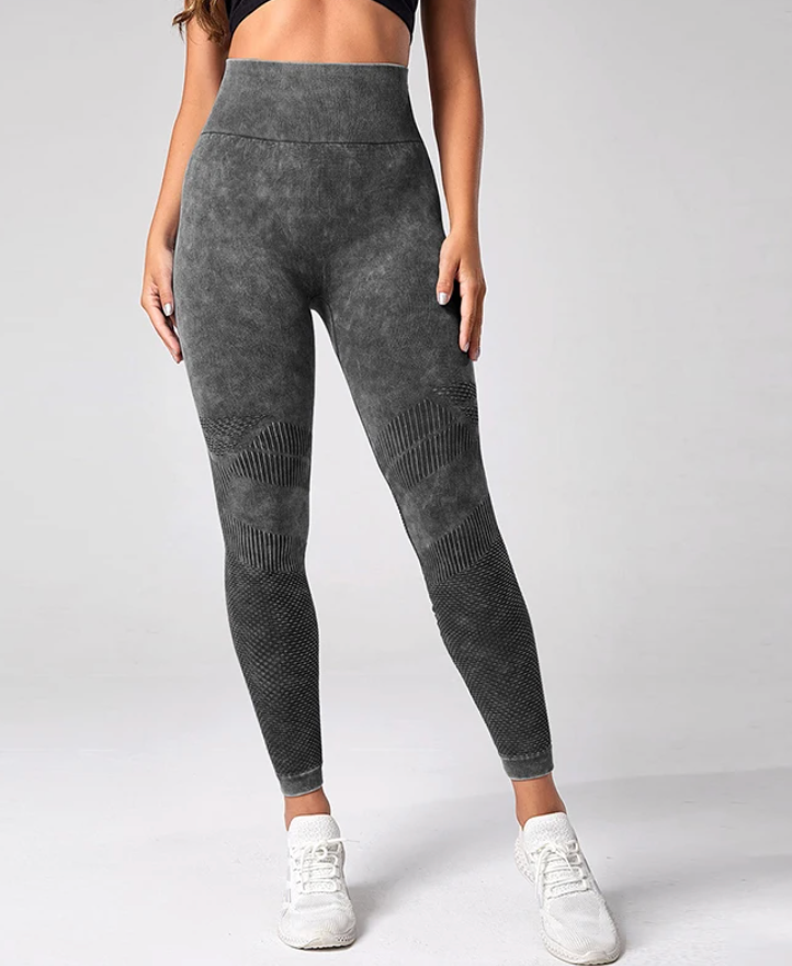 Grijze naadloze sportlegging - Bakkermode.nl