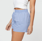 Gestreepte casual shorts - Bakkermode.nl