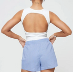 Gestreepte casual shorts - Bakkermode.nl