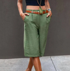 Luchtige Linnen Hoge Taille Shorts - Bakkermode.nl