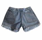 Denim shorts met franje en zakken - Bakkermode.nl