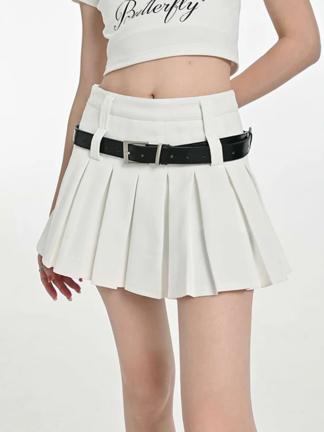 Geplooide high-waist mini rok - Bakkermode.nl