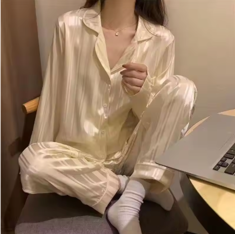 2-delige zijden pyjama set - elegante dames loungewear