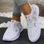 Orthopedische sneakers - dames slip-on schoenen met bloemenpatroon