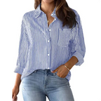 Dames gestreepte blouse - knoopsluiting met lange mouwen
