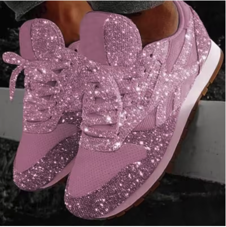 Sportieve sneakers - glinsterende dames trainers voor casual wear