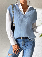 Gebreide top - stijlvolle mouwloze vest voor dames