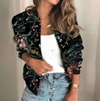 Dames bloemen bomberjack - luchtige en stijlvolle zip-up buitenjas