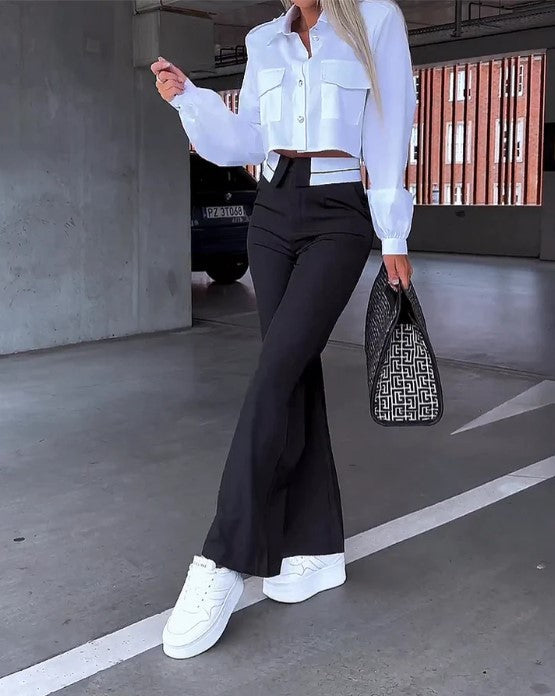 Dames casual broeken: stijlvolle wijde pijpen voor elke dag - gemakkelijke en onderhoudsarme broeken voor smart-casual en kantoor gebruik