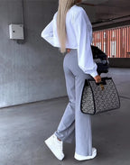 Dames casual broeken: stijlvolle wijde pijpen voor elke dag - gemakkelijke en onderhoudsarme broeken voor smart-casual en kantoor gebruik