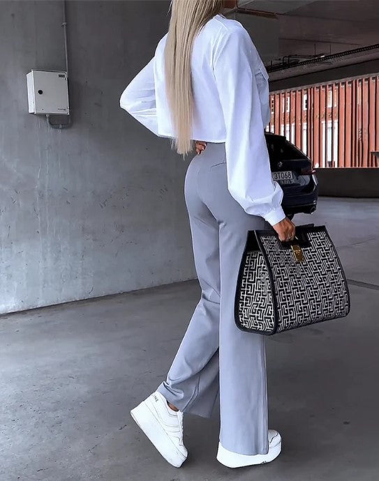 Dames casual broeken: stijlvolle wijde pijpen voor elke dag - gemakkelijke en onderhoudsarme broeken voor smart-casual en kantoor gebruik