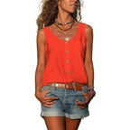 Dames knopen-tanktop - mouwloze top voor de zomer