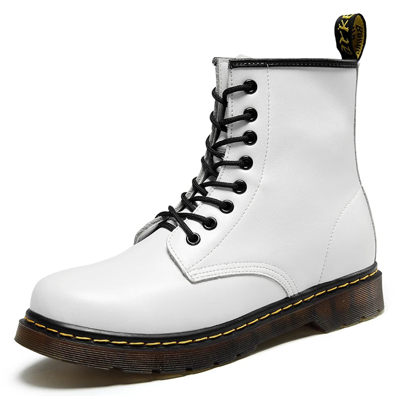 Lace-up enkelboots - trendy witte platform schoenen voor dames