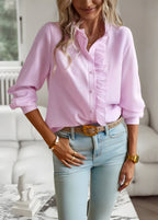 Dames gestreepte blouse met knopen - verfijnde blouse voor vrouwen