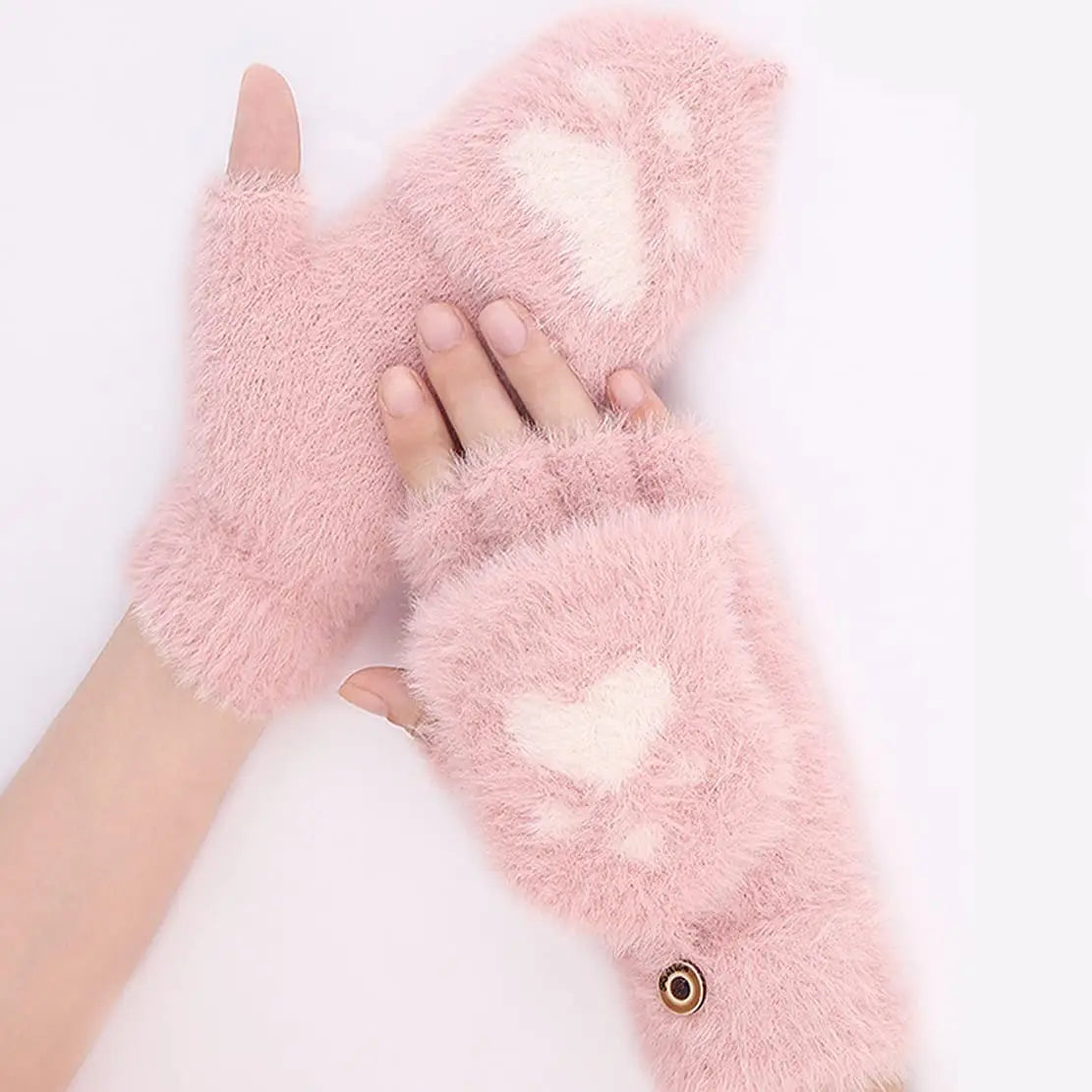 Vingerloze handschoenen - zachte bont dames handwarmers