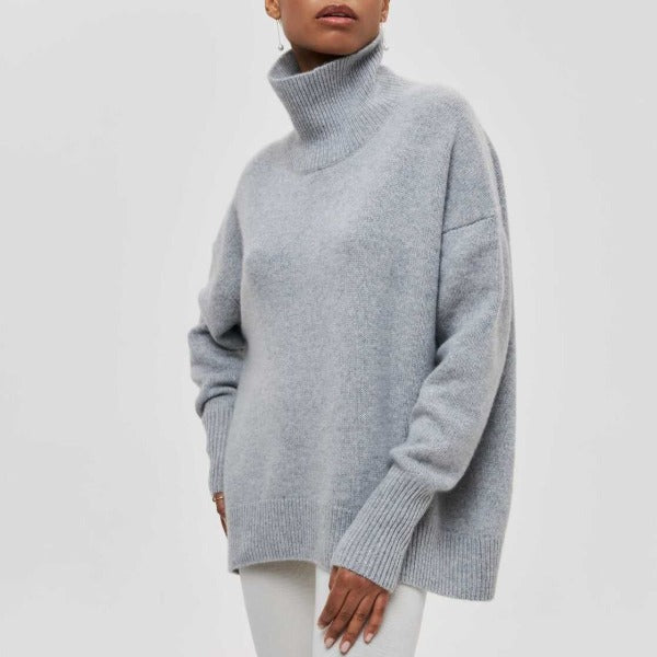 Oversized trui met hoge kraag - gezellige damesmode voor de herfst