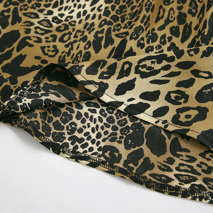 Luipaardprint satijnen kokerrok - Bakkermode.nl