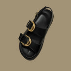 Sandalen met dubbele gespen - Bakkermode.nl