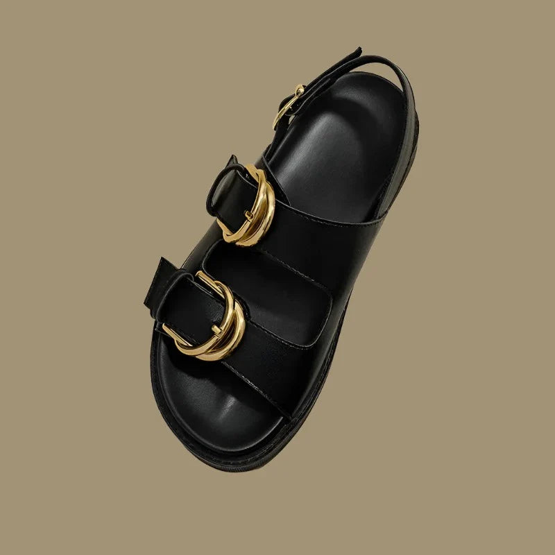 Sandalen met dubbele gespen - Bakkermode.nl