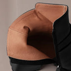 Winter leren enkellaarzen dames – zijrits en dikke hak - Bakkermode.nl