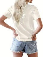 90s Stijl zomer t-shirt maan glimlachend gezicht print - Bakkermode.nl