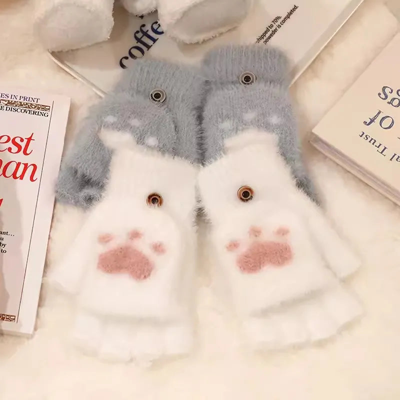 Vingerloze handschoenen - zachte bont dames handwarmers