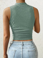 Tanktops borduurwerk ronde hals top - Bakkermode.nl