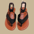 Gevlochten veter-sandalen - Bakkermode.nl