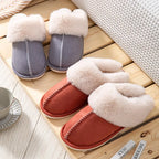 Warme pluchen winterpantoffels dames - zachte comfortabele sloffen voor binnen - Bakkermode.nl