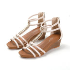 Witte sleehaksandalen met kruisbanden - Bakkermode.nl