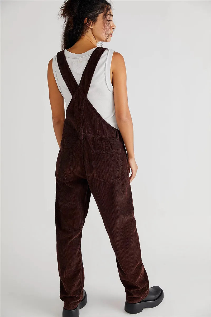 Corduroy overall - stijlvolle dames casual dungarees - Bakkermode.nl
