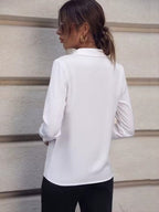 Dames formele blouse - elegante lange mouw kantoor blouse - luchtig topje voor vrouwen