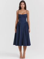 Strapless jurk met volle rok - Bakkermode.nl
