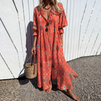 Dames casual maxi jurk - relaxte boho stijl in lichte katoenmix - voor dagelijks gebruik