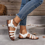 Witte gladiatorsandalen met gespen - Bakkermode.nl