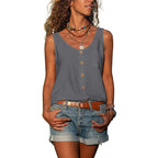 Dames knopen-tanktop - mouwloze top voor de zomer