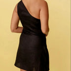 Assymetrische jurk met elegante snit - Bakkermode.nl