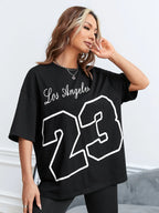Los angeles nummer 23 grafisch t-shirt - Bakkermode.nl