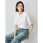 Witte T-shirt met delicaat borduurwerk - Bakkermode.nl