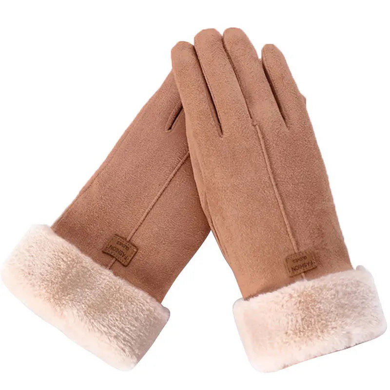 Dames winterhandschoenen - zachte handschoenen met imitatiebont voering - Bakkermode.nl